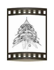 Image showing Christmas tree concept. 3d illustration. The film strip.