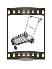 Image showing Trolley for luggage at the airport. 3D illustration.. The film s