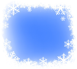 Image showing grunge snowflakes frame