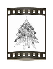 Image showing Christmas tree concept. 3d illustration. The film strip.