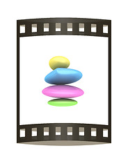 Image showing Spa stones. 3D illustration. The film strip.