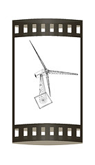 Image showing Wind generator turbines icon. 3d illustration. The film strip.