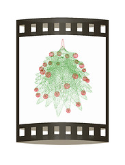 Image showing Christmas tree concept. 3d illustration. The film strip.