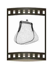 Image showing purse on a white. 3D illustration. The film strip.