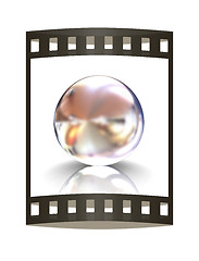 Image showing Chrome Ball. 3d render. The film strip.
