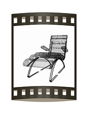 Image showing Medical chair for cosmetology. 3d illustration. The film strip.