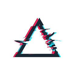 Image showing Glitch distortion frame. Vector triangle illustration