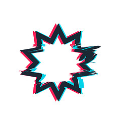 Image showing Glitch distortion frame. Vector star illustration