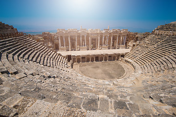 Image showing Roman amphitheatre in the ruins of Hierapolis