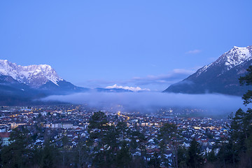 Image showing View to Garmisch-Partenkirchen in the morning