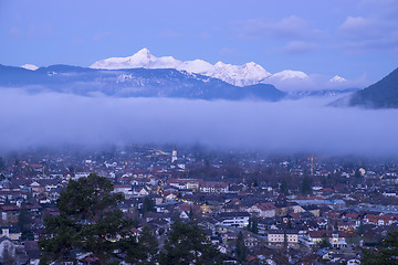 Image showing View to Garmisch-Partenkirchen in the morning