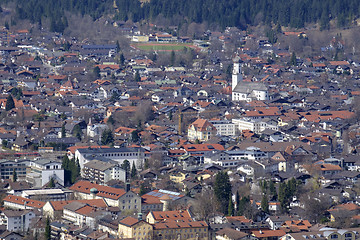 Image showing View to Garmisch-Partenkirchen in spring