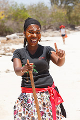 Image showing Native Malagasy Sakalava ethnic girls, beauties with decorated face