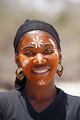 Image showing Native Malagasy Sakalava ethnic girls, beauties with decorated face