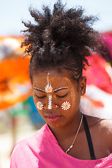 Image showing Native Malagasy Sakalava ethnic girls, beauties with decorated face