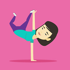 Image showing Young woman breakdancing vector illustration.