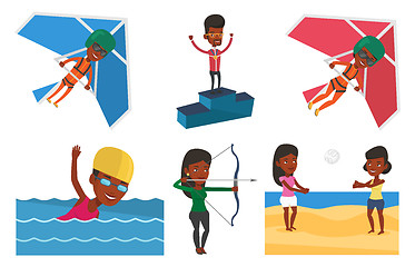 Image showing Vector set of sport characters.