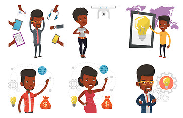 Image showing Vector set of people using modern technologies.