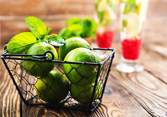 Image showing fresh drink and limes