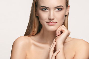 Image showing Beautiful Girl face. Perfect skin