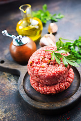 Image showing raw cutlets for burger