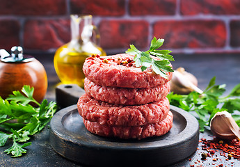 Image showing raw cutlets for burger