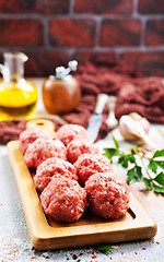 Image showing raw meatballs