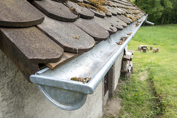 Image showing a typical gutter with dirt