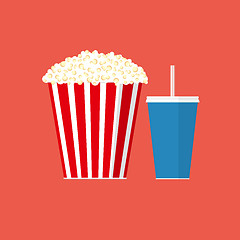Image showing Cinema concept vector popcorn illustration