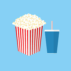 Image showing Cinema concept vector popcorn illustration