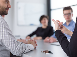 Image showing Business Team At A Meeting at modern office building