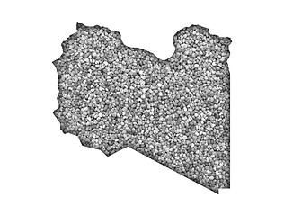 Image showing Map of Libya on poppy seeds