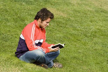 Image showing Reading at the park