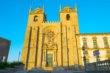 Image showing Porto Cathedral at sunset. Portugal