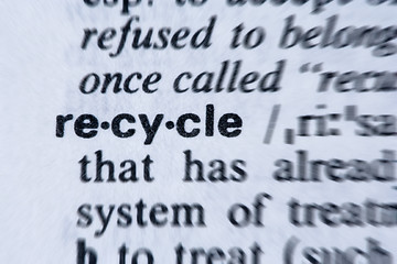 Image showing Recycle Word in the dictionary