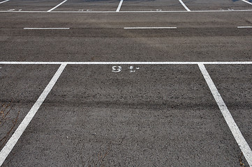 Image showing dividing lines asphalt paved parking lot