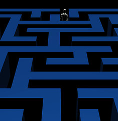 Image showing man exiting maze 3d illustration