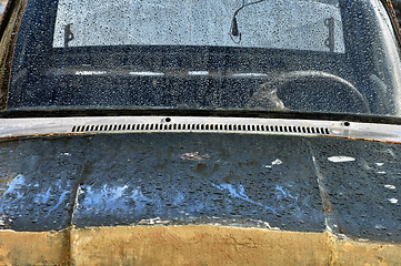 Image showing vintage car scraped hood