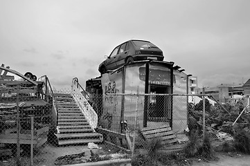 Image showing rusty car junkyard