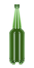 Image showing Green plastic bottle isolated on white