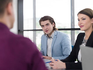 Image showing Business Team At A Meeting at modern office building