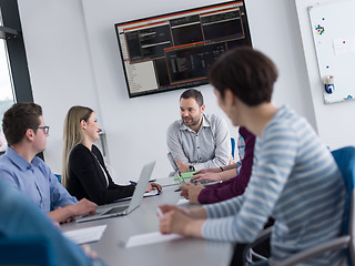 Image showing Business Team At A Meeting at modern office building