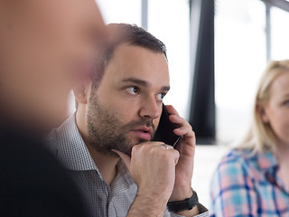 Image showing Business Team At A Meeting at modern office building