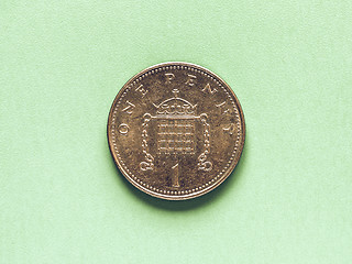 Image showing Vintage GBP Pound coin - 1 Penny