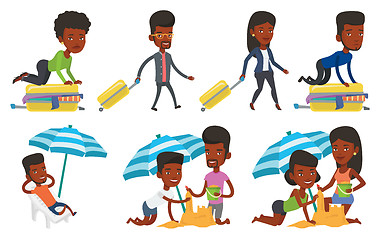 Image showing Vector set of traveling people.