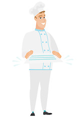 Image showing Chef cook holding a contract vector illustration