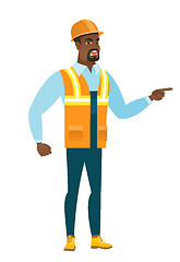 Image showing Furious builder screaming vector illustration.
