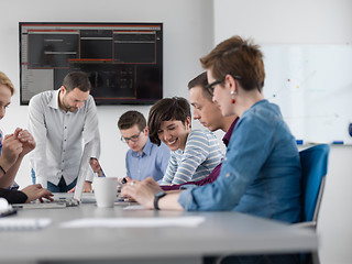 Image showing Business Team At A Meeting at modern office building