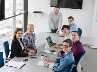 Image showing Business Team At A Meeting at modern office building