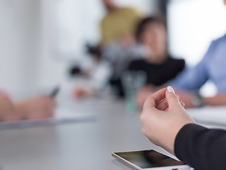 Image showing Business Team At A Meeting at modern office building